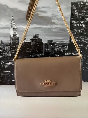Coach Clutch Crossbody Bag (Dark Stone)